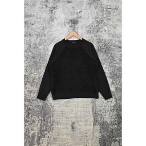 COS Black Tweed Wool Panel Oversize Pullover Sweatshirt Sweater M Medium